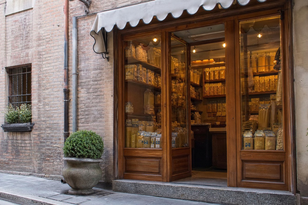 Historic pasta shop in Parma, a stop near Parmigiano Reggiano tasting in Parma