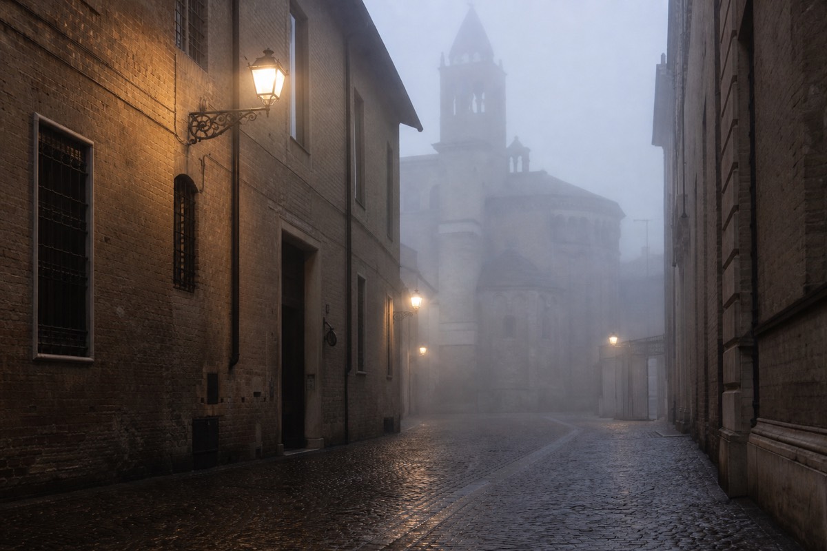 Winter fog over the Po Valley near Parma, part of the Parma weather by season pattern