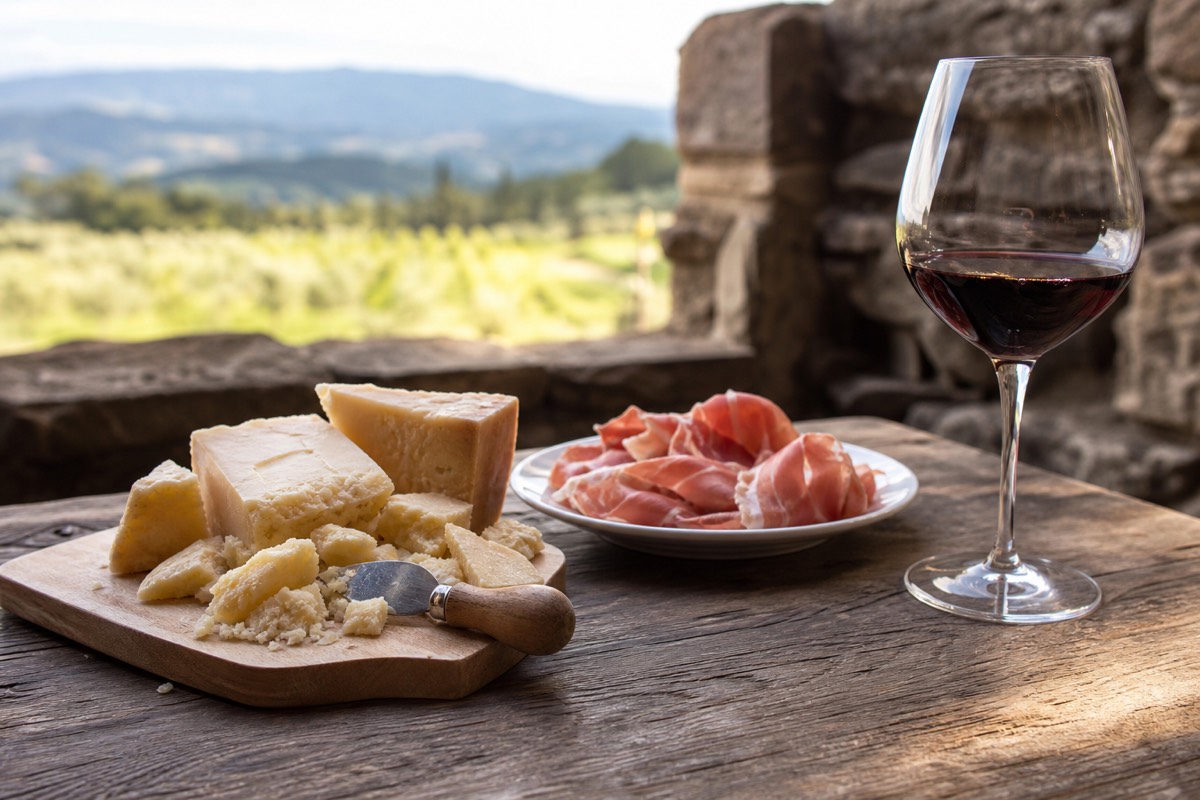 Cheese tasting in Parma, part of the shared food identity when comparing Parma and Bologna